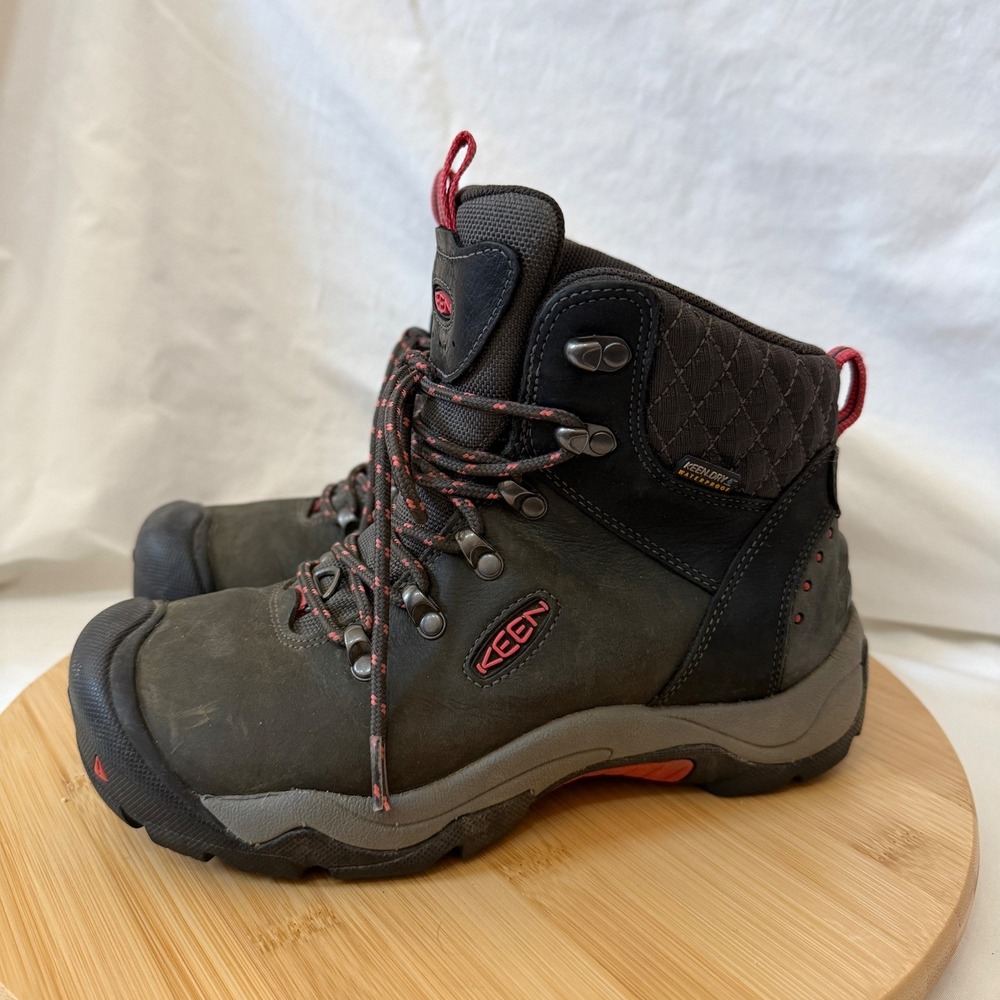 KEEN Revel III Waterproof Hiking Boots Womens 6.5 Black Gray 1013212 Insulated
